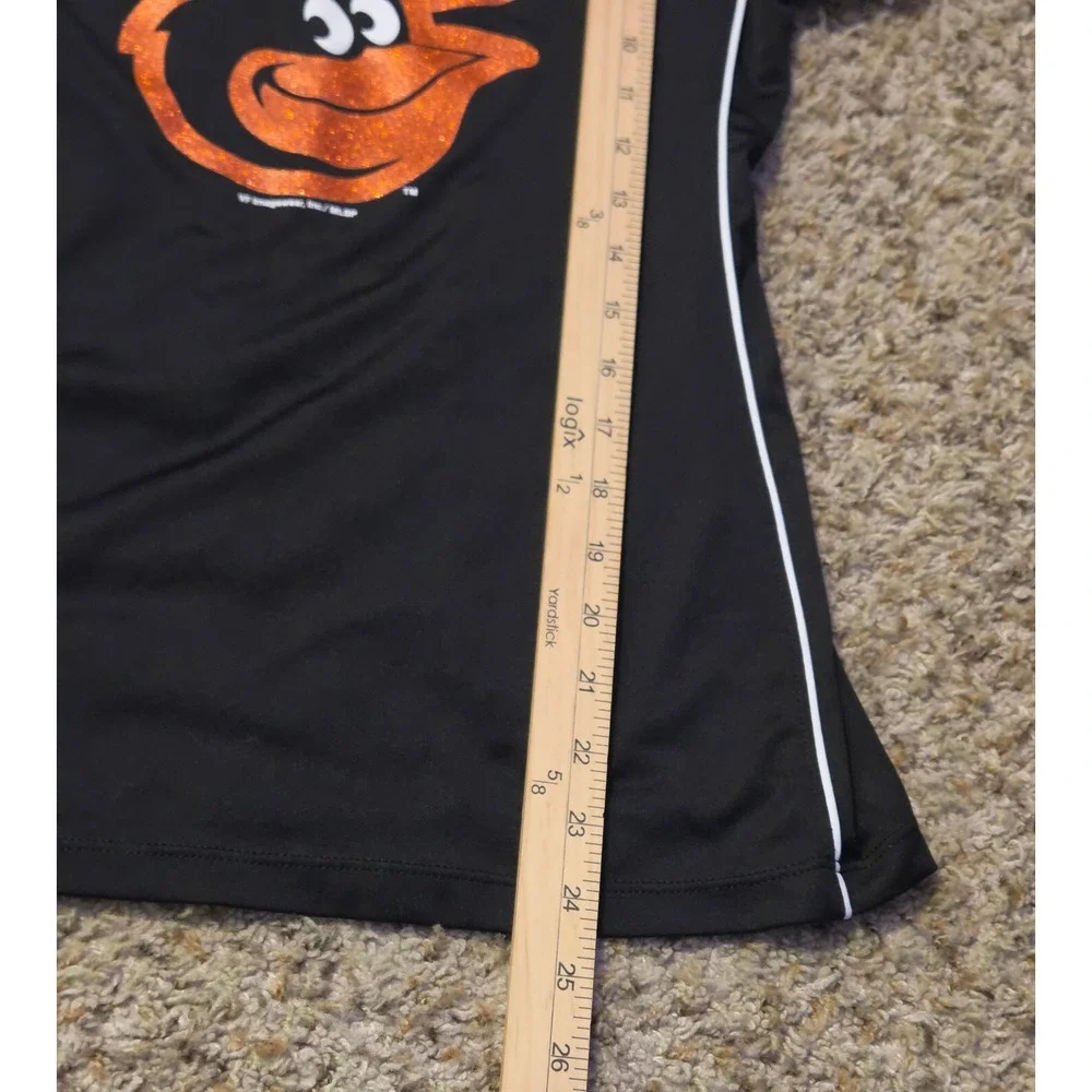 MLB Short Sleeve Baltimore Orioles T-Shirt Womens Size Small‎ Black White Orange